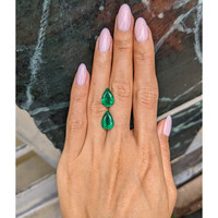 6.35 Ct.Tw.Total Carat Weight Emerald Pair from Zambia Life Style