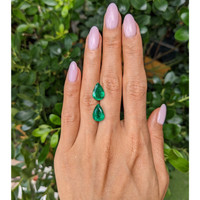 6.35 Ct.Tw.Total Carat Weight Emerald Pair from Zambia Life Style