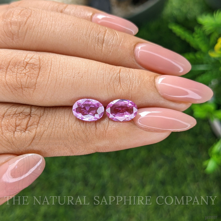 4.05 Ct.Tw. Purplish Pink Sapphire Pair from Madagascar