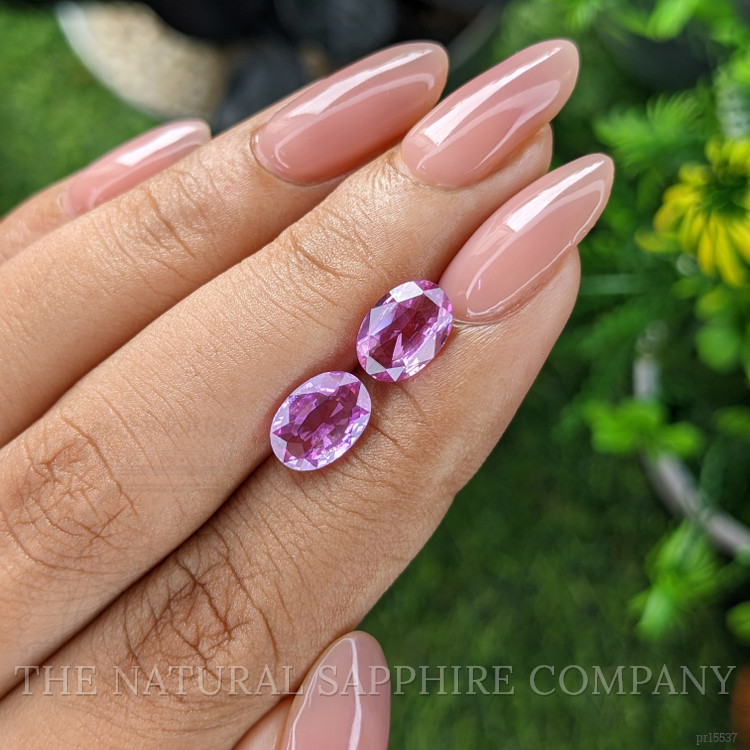4.05 Ct.Tw. Purplish Pink Sapphire Pair from Madagascar