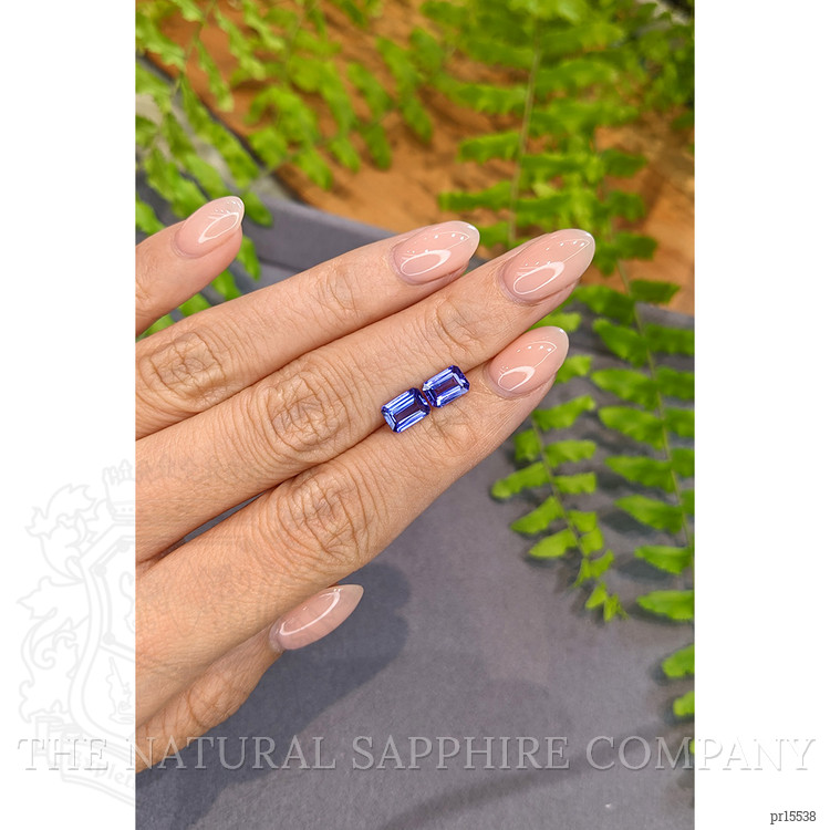 1.95 Ct.Tw. Violetish Blue Tanzanite Pair from Tanzania