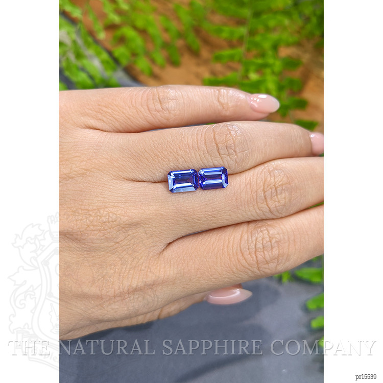 3.12 Ct.Tw. Violetish Blue Tanzanite Pair from Tanzania