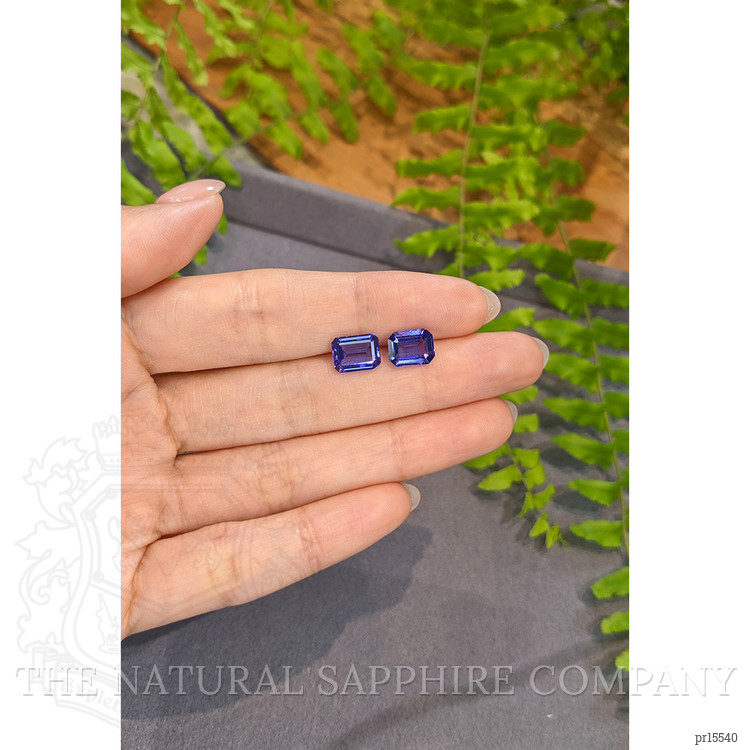 4.08 Ct.Tw. Violetish Blue Tanzanite Pair from Tanzania