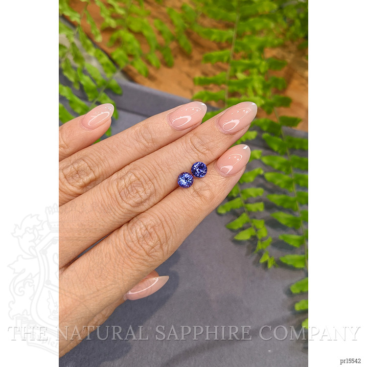 1.40 Ct.Tw. Violetish Blue Tanzanite Pair from Tanzania