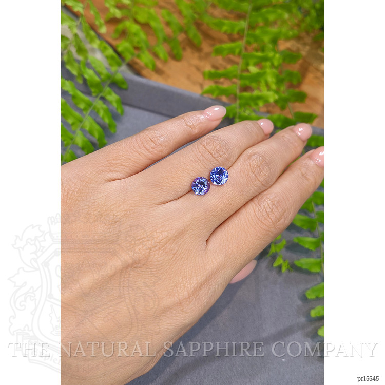2.62 Ct.Tw. Violetish Blue Tanzanite Pair from Tanzania