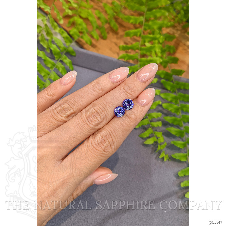 2.73 Ct.Tw. Violetish Blue Tanzanite Pair from Tanzania