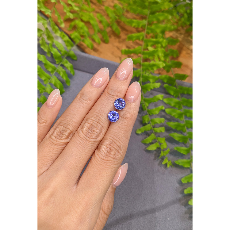 3.00 Ct.Tw. Violetish Blue Tanzanite Pair from Tanzania