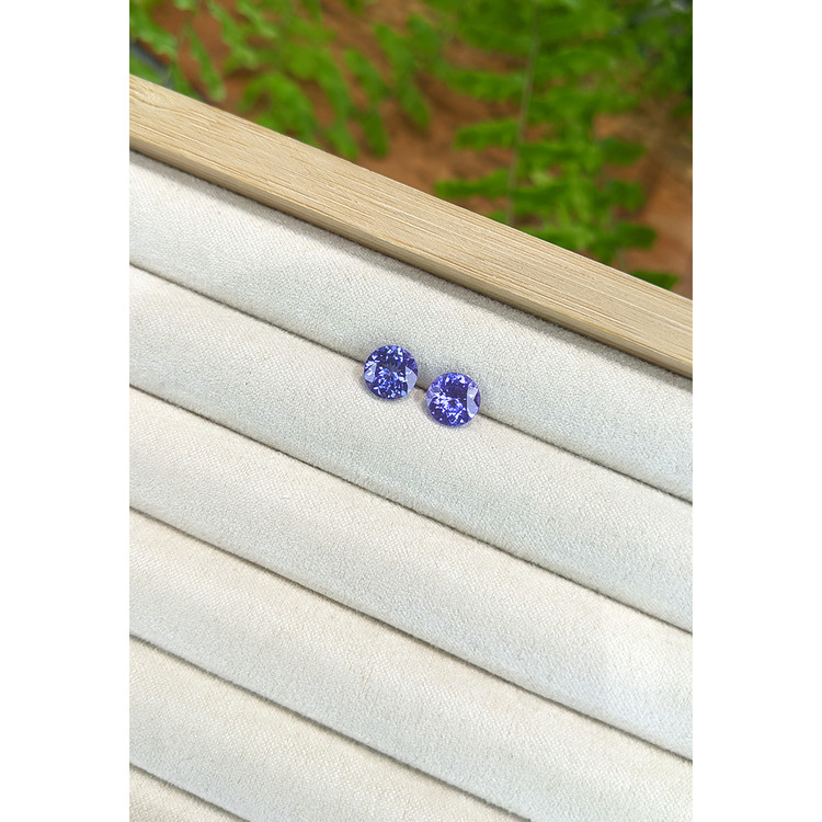 3.00 Ct.Tw. Violetish Blue Tanzanite Pair from Tanzania