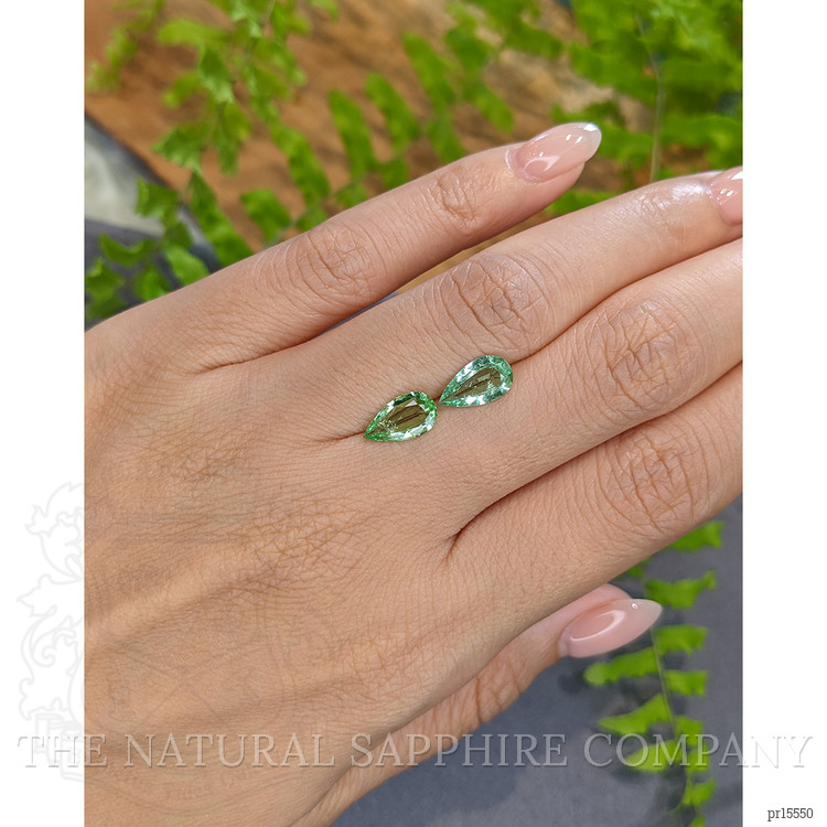 2.05 Ct.Tw. Green Paraiba Tourmaline Pair from Mozambique