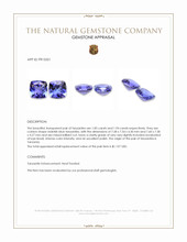 3.79 Ct.Tw.Total Carat Weight Violetish Blue Tanzanite Pair from Tanzania Appraisal