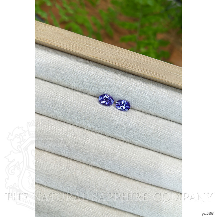 1.64 Ct.Tw. Violetish Blue Tanzanite Pair from Tanzania