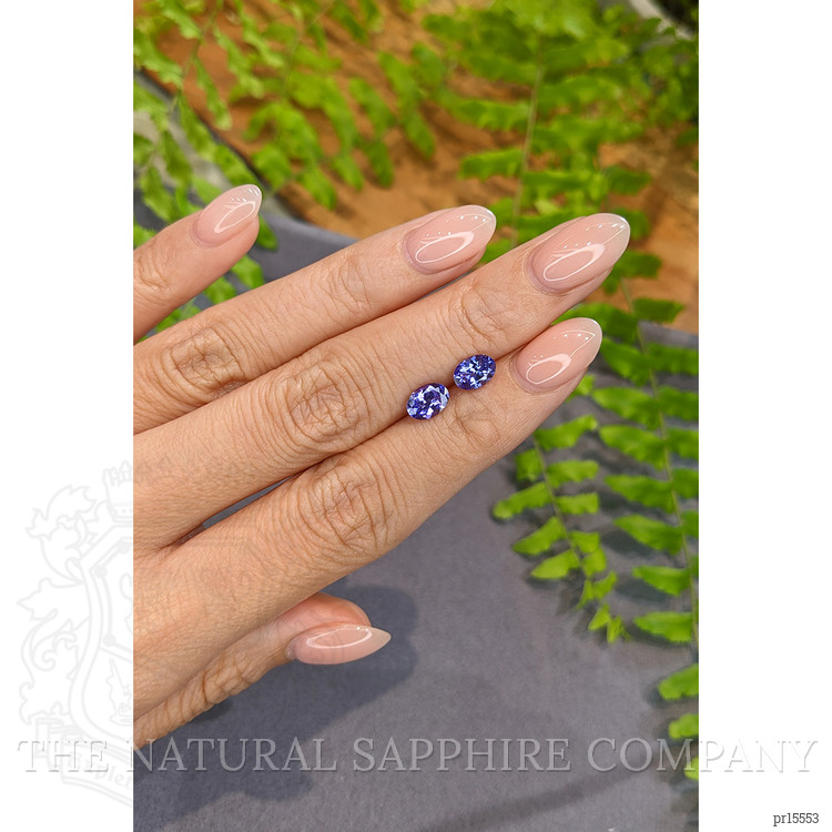 1.64 Ct.Tw. Violetish Blue Tanzanite Pair from Tanzania