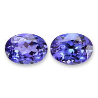 2.05 Ct.Tw.Total Carat Weight Violetish Blue Tanzanite Pair from Tanzania Video