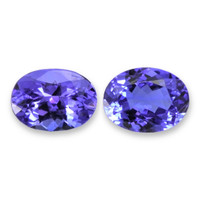 2.76 Ct.Tw.Total Carat Weight Violetish Blue Tanzanite Pair from Tanzania Video