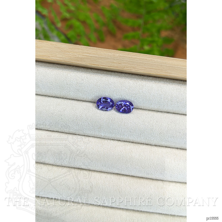 2.76 Ct.Tw. Violetish Blue Tanzanite Pair from Tanzania