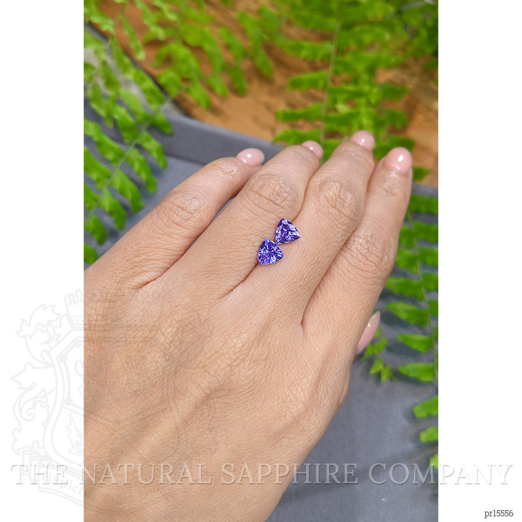 1.75 Ct.Tw. Violetish Blue Tanzanite Pair from Tanzania