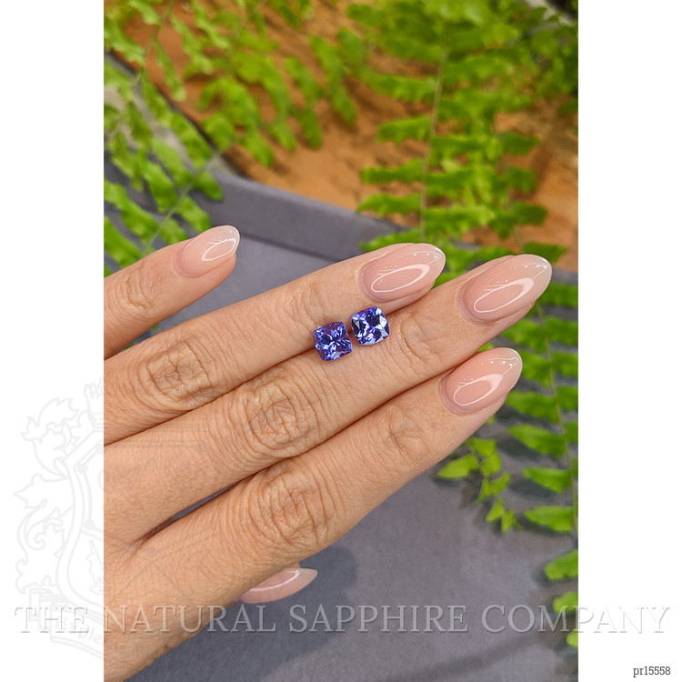 2.50 Ct.Tw. Violetish Blue Tanzanite Pair from Tanzania