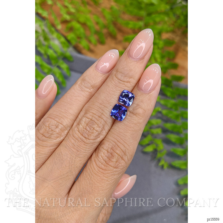 2.88 Ct.Tw. Violetish Blue Tanzanite Pair from Tanzania