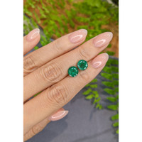 3.81&nbsp;Ct.Tw.Total Carat Weight Emerald Pair from Zambia Life Style