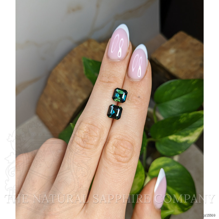 4.29 Ct.Tw. Bluish Green Sapphire Pair from Madagascar