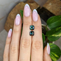 4.29&nbsp;Ct.Tw.Total Carat Weight Bluish Green Sapphire Pair from Madagascar Life Style