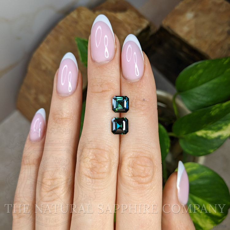 4.29 Ct.Tw. Bluish Green Sapphire Pair from Madagascar
