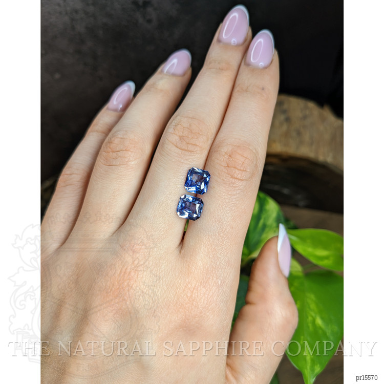 4.35 Ct.Tw. Blue Sapphire Pair from Ceylon (Sri Lanka)