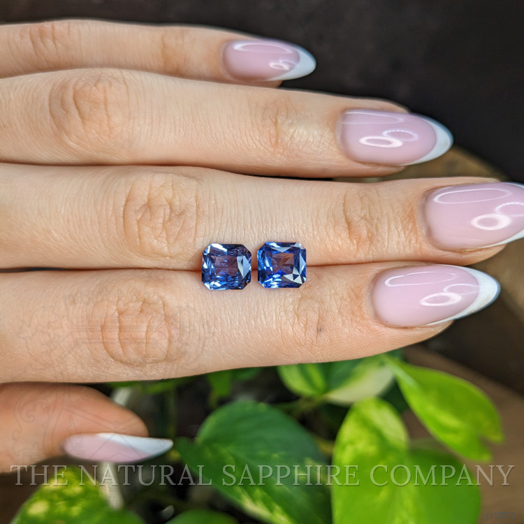 4.35 Ct.Tw. Blue Sapphire Pair from Ceylon (Sri Lanka)