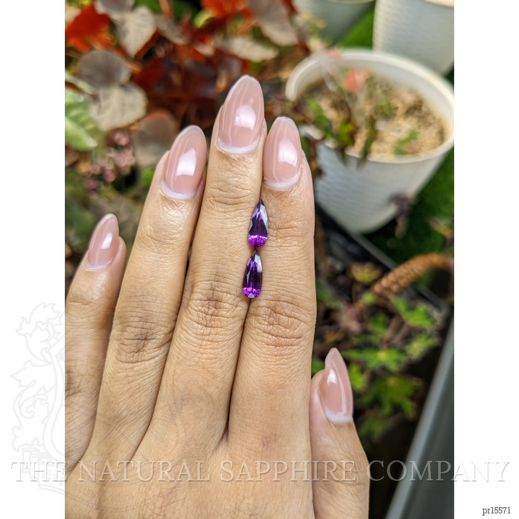 2.20 Ct.Tw. Pinkish Purple Garnet Pair from Ceylon (Sri Lanka)
