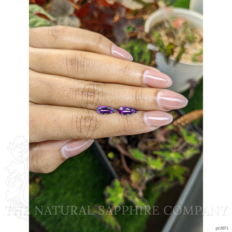 2.20 Ct.Tw. Pinkish Purple Garnet Pair from Ceylon (Sri Lanka)