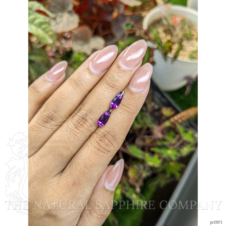 2.20 Ct.Tw. Pinkish Purple Garnet Pair from Ceylon (Sri Lanka)