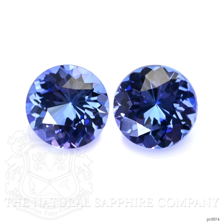 0.78 Ct.Tw. Violetish Blue Tanzanite Pair from Tanzania