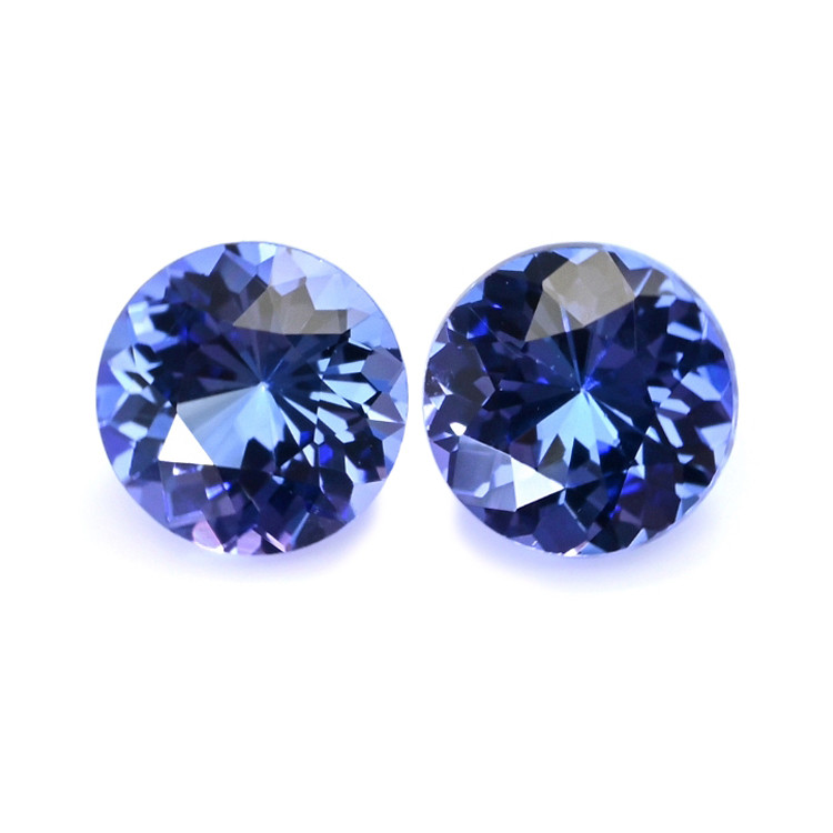 0.78 Ct.Tw. Violetish Blue Tanzanite Pair from Tanzania
