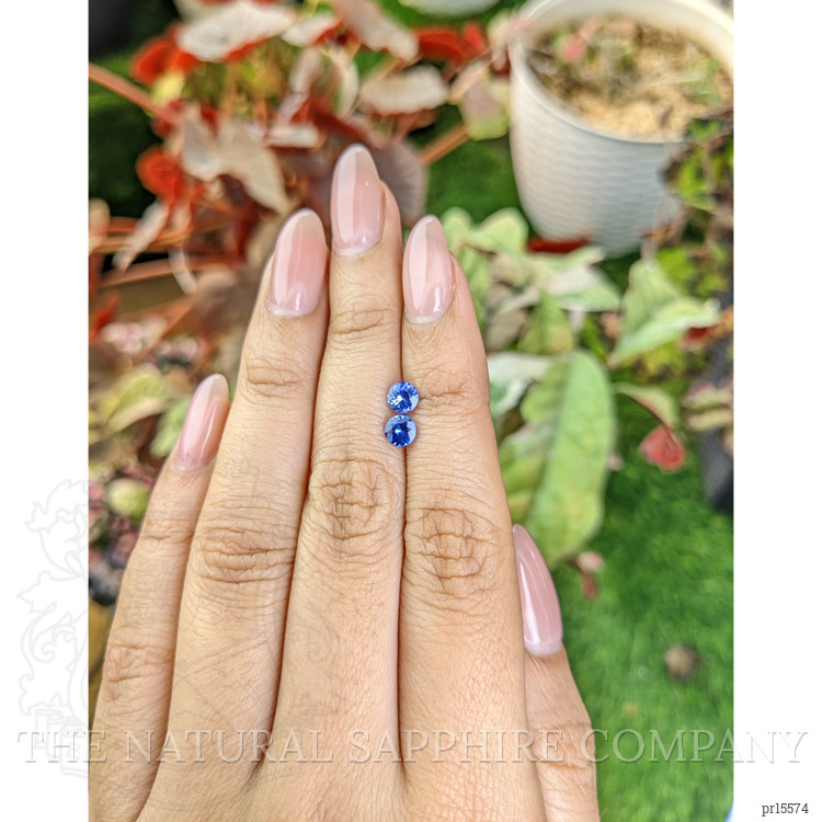 0.78 Ct.Tw. Violetish Blue Tanzanite Pair from Tanzania