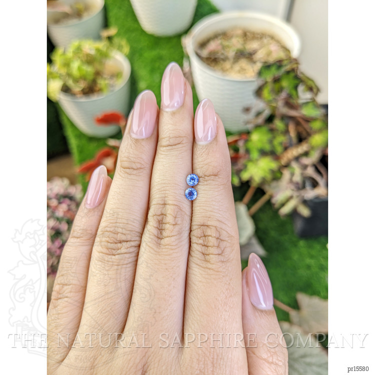 0.59 Ct.Tw. Blue Sapphire Pair from Ceylon (Sri Lanka)