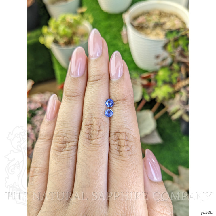 0.71 Ct.Tw. Blue Sapphire Pair from Ceylon (Sri Lanka)