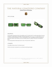 1.50&nbsp;Ct.Tw.Total Carat Weight Green Tourmaline Pair from Brazil Appraisal