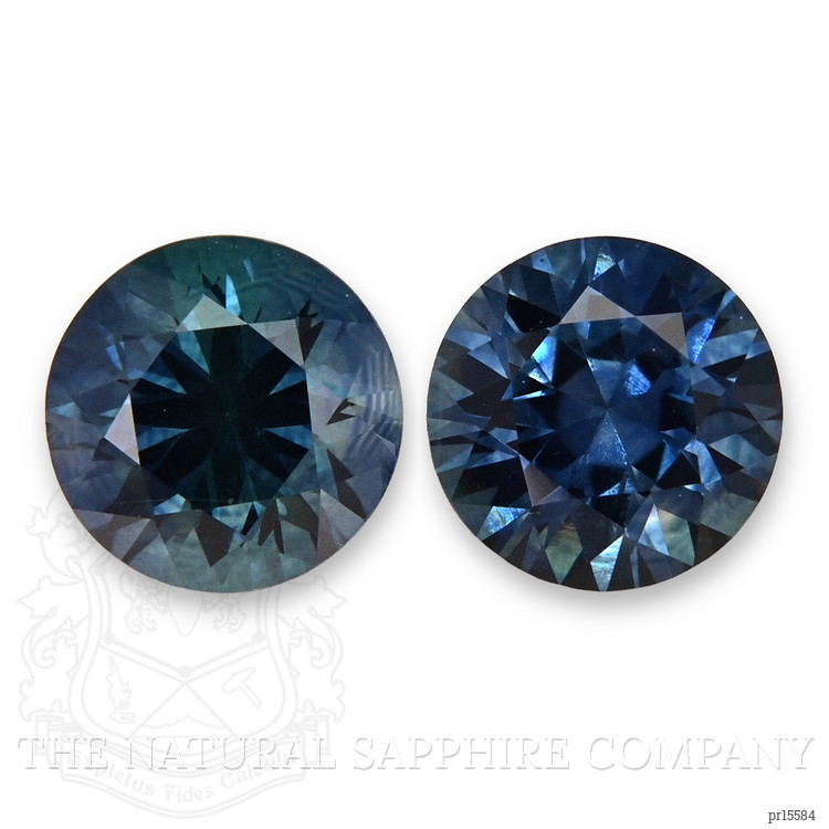2.37 Ct.Tw. Greenish Blue Sapphire Pair from Montana