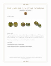 4.35&nbsp;Ct.Tw.Total Carat Weight Greenish Brown Cabochon Chrysoberyl Pair from Madagascar Appraisal