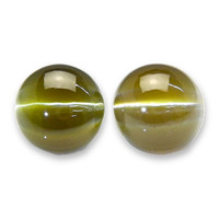 4.35&nbsp;Ct.Tw.Total Carat Weight Greenish Brown Cabochon Chrysoberyl Pair from Madagascar Video