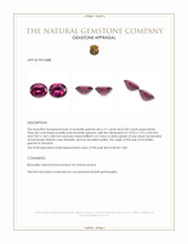 5.54 Ct.Tw.Total Carat Weight Purplish Pink Rhodolite Garnet Pair from Tanzania Appraisal