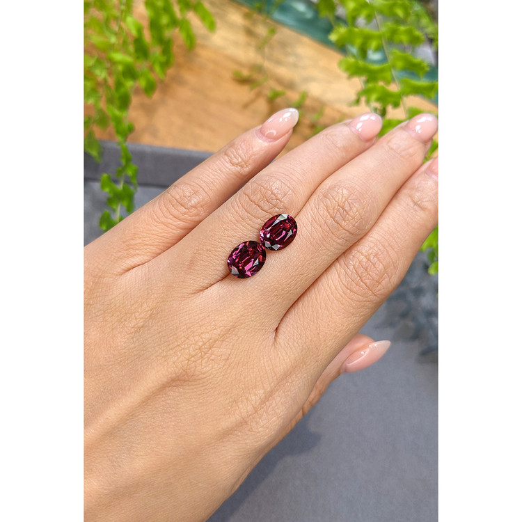 5.54 Ct.Tw. Purplish Pink Rhodolite Garnet Pair from Tanzania