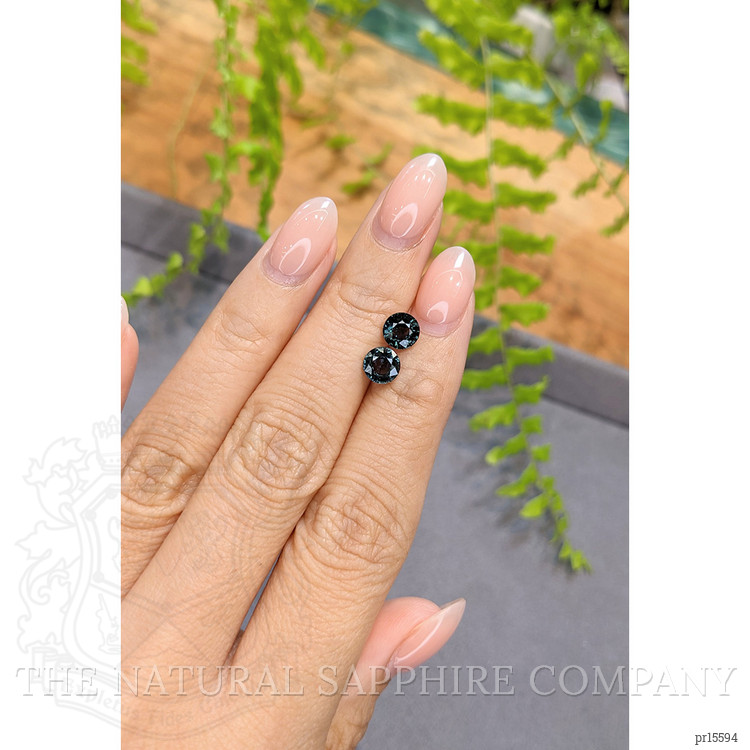 2.13 Ct.Tw. Bluish Green Sapphire Pair from Ceylon (Sri Lanka)