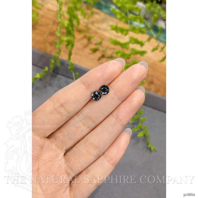 2.13 Ct.Tw. Bluish Green Sapphire Pair from Ceylon (Sri Lanka)