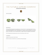 3.01 Ct.Tw.Total Carat Weight Green Sapphire Pair from Mozambique Appraisal