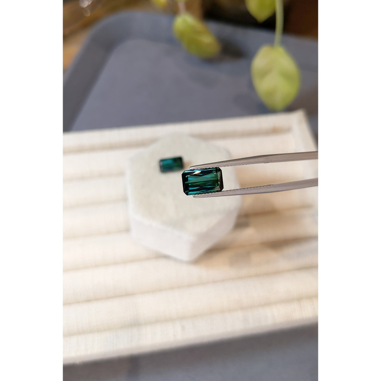 4.05 Ct.Tw. Bluish Green Tourmaline Pair from Mozambique