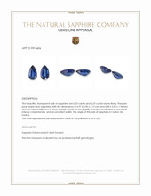 0.46 Ct.Tw.Total Carat Weight Blue Sapphire Pair from Ceylon (Sri Lanka) Appraisal