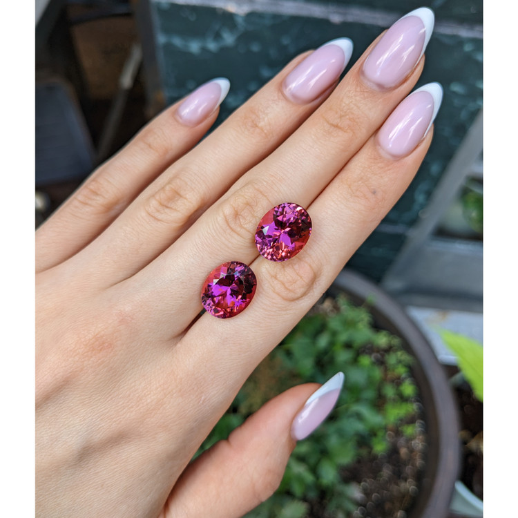 20.19 Ct.Tw. Purplish Pink Tourmaline Pair from Brazil