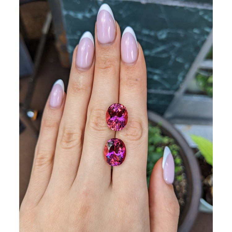 20.19 Ct.Tw. Purplish Pink Tourmaline Pair from Brazil