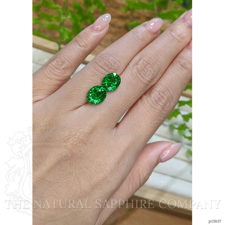 6.20 Ct.Tw. Tsavorite Garnet Pair from Tanzania